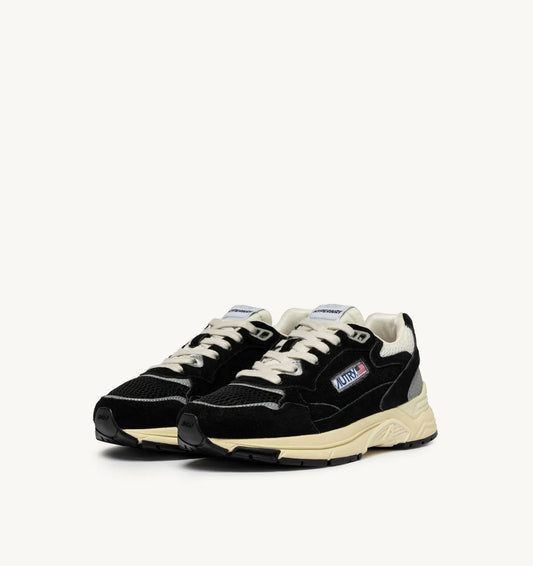 BASKETS HYPERWAY EN MESH ET DAIM NOIR ET ARGENT