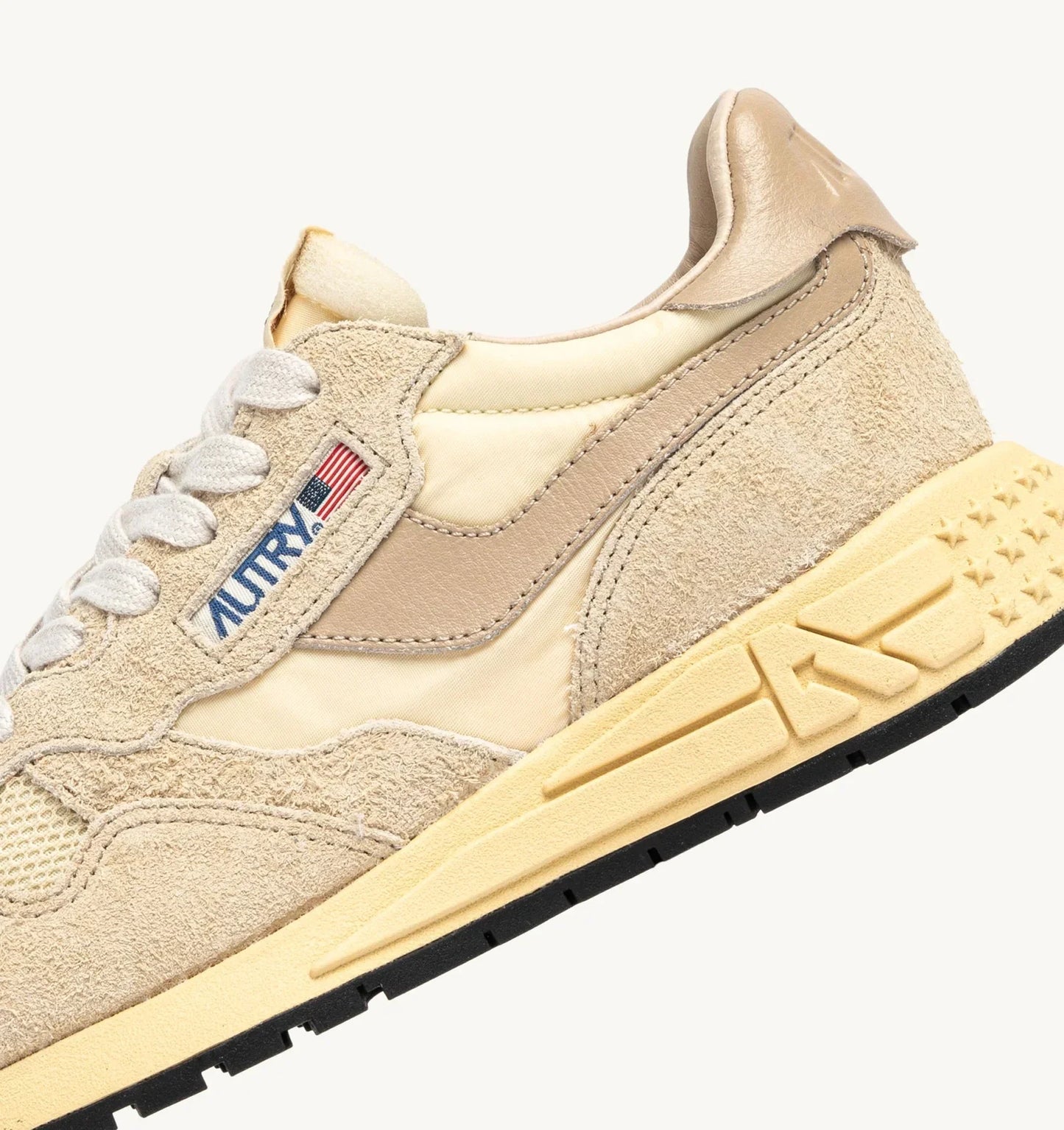 BASKETS REELWIND LOW EN NYLON ET DAIM ECRU ET WHITE PEPPER
