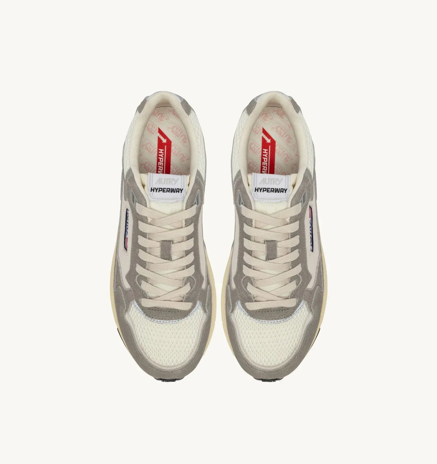 BASKETS HYPERWAY EN MESH ET DAIM BLANC ET PLUMBLEO