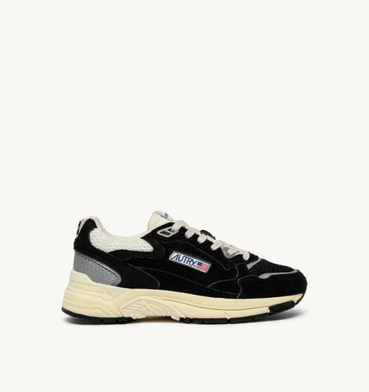 BASKETS HYPERWAY EN MESH ET DAIM NOIR ET ARGENT