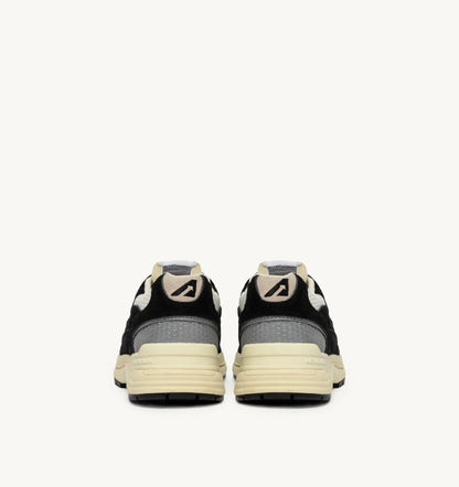 BASKETS HYPERWAY EN MESH ET DAIM NOIR ET ARGENT