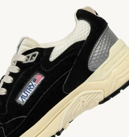 BASKETS HYPERWAY EN MESH ET DAIM NOIR ET ARGENT