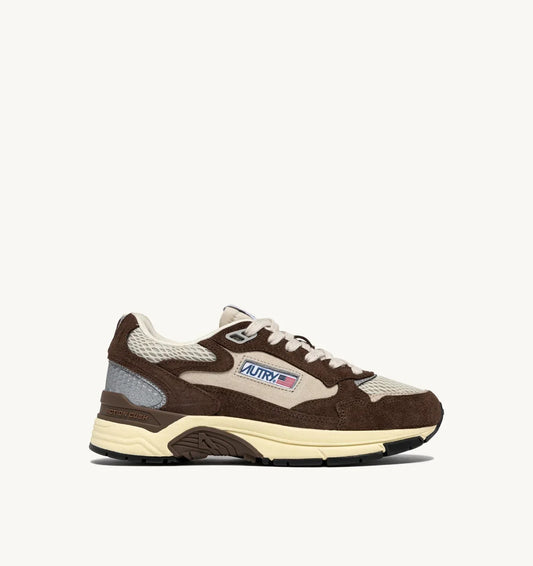 BASKETS HYPERWAY EN MESH ET DAIM SAND ET COTTO
