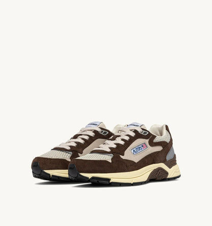 BASKETS HYPERWAY EN MESH ET DAIM SAND ET COTTO