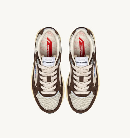 BASKETS HYPERWAY EN MESH ET DAIM SAND ET COTTO