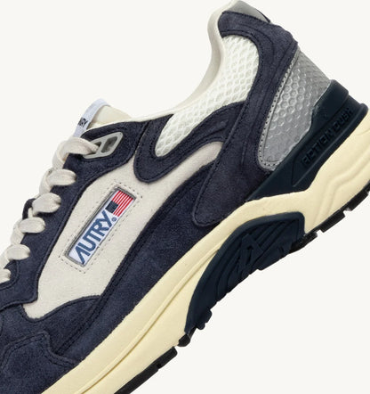 BASKETS HYPERWAY EN MESH ET DAIM SPACE BLUE ET ARGENT