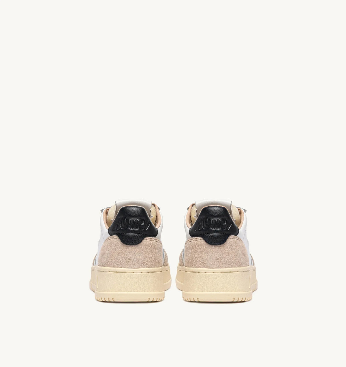 BASKETS MEDALIST LOW EN CUIR BLANC ET NOIR ET DAIM BEIGE