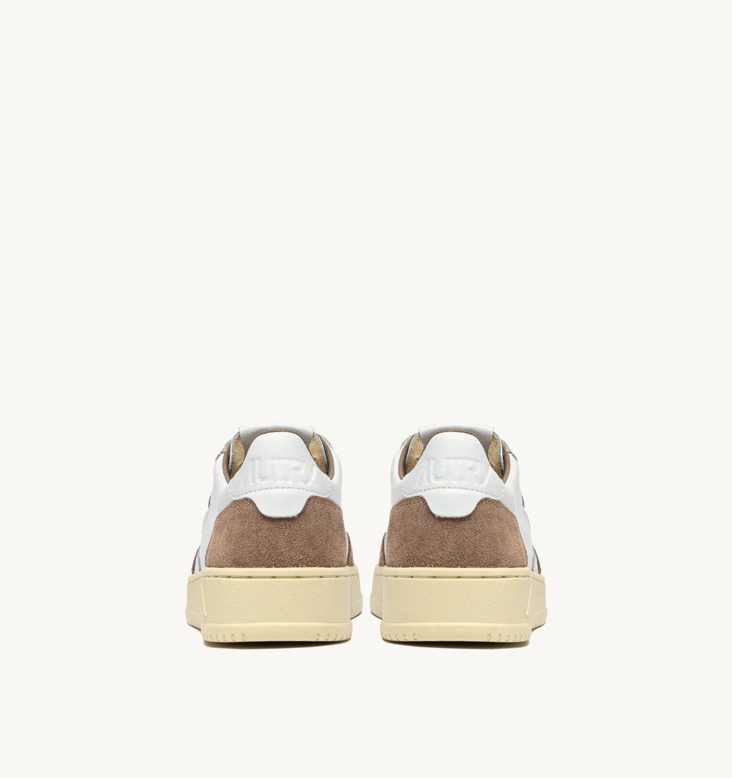 BASKETS MEDALIST LOW EN CUIR BLANC ET DAIM ANTILOPE