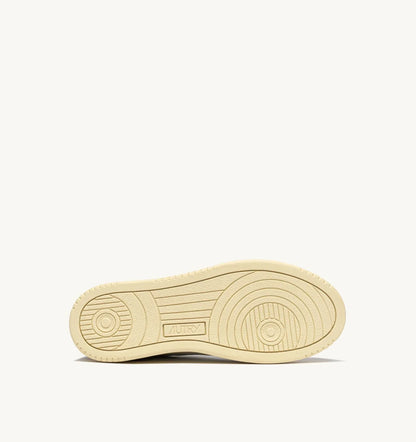 BASKETS MEDALIST LOW EN CUIR BLANC ET DAIM ANTILOPE