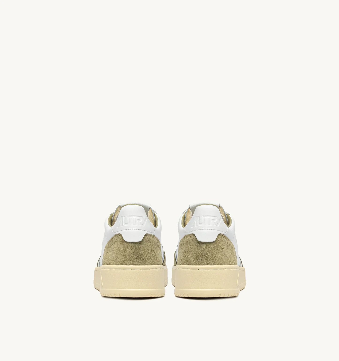 BASKETS MEDALIST LOW EN CUIR BLANC ET DAIM GRAY GREEN