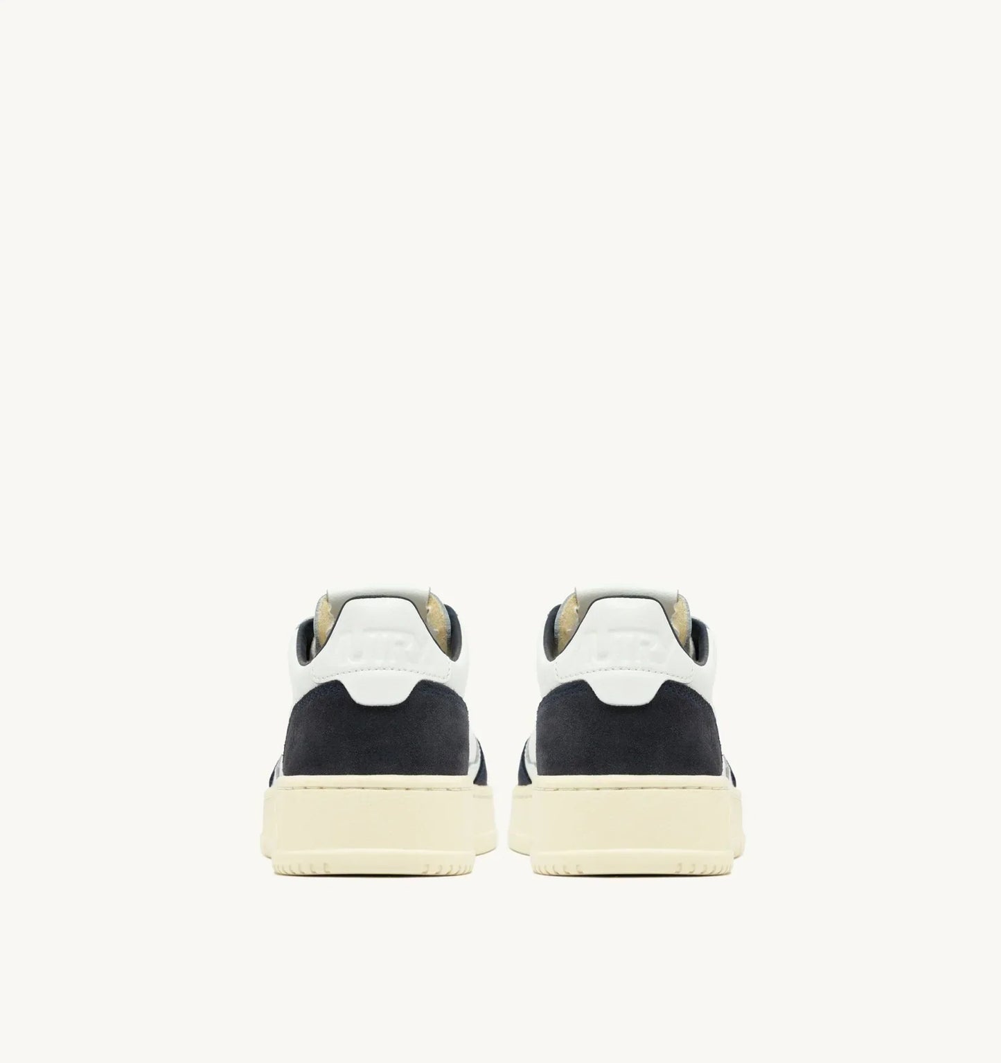 BASKETS MEDALIST LOW EN CUIR BLANC ET DAIM OCEAN