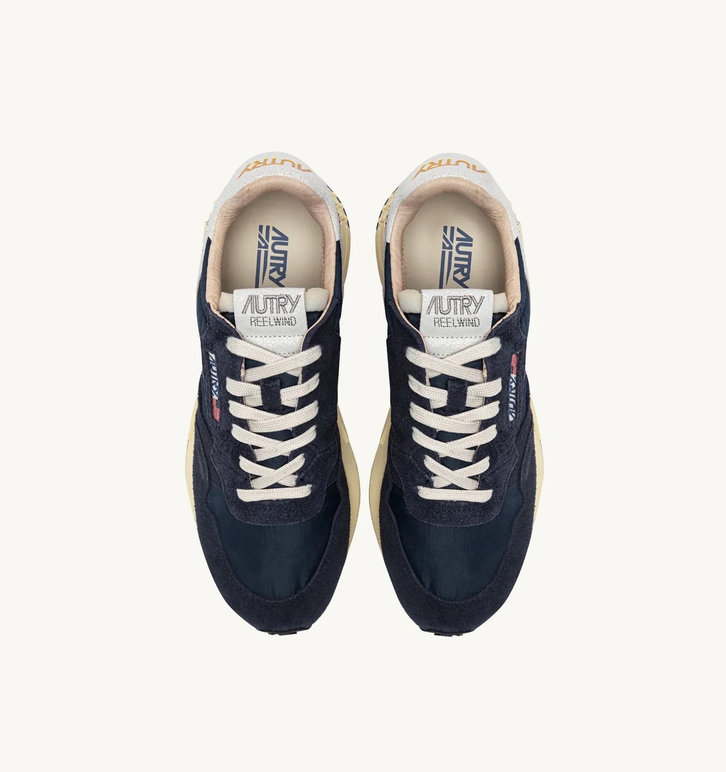 BASKETS REELWIND LOW EN NYLON ET DAIM BLUE SPACE ET BLANC