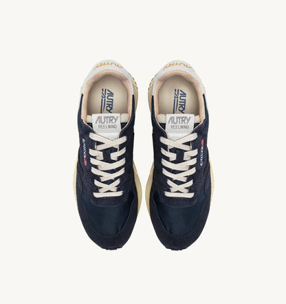 BASKETS REELWIND LOW EN NYLON ET DAIM BLUE SPACE ET BLANC