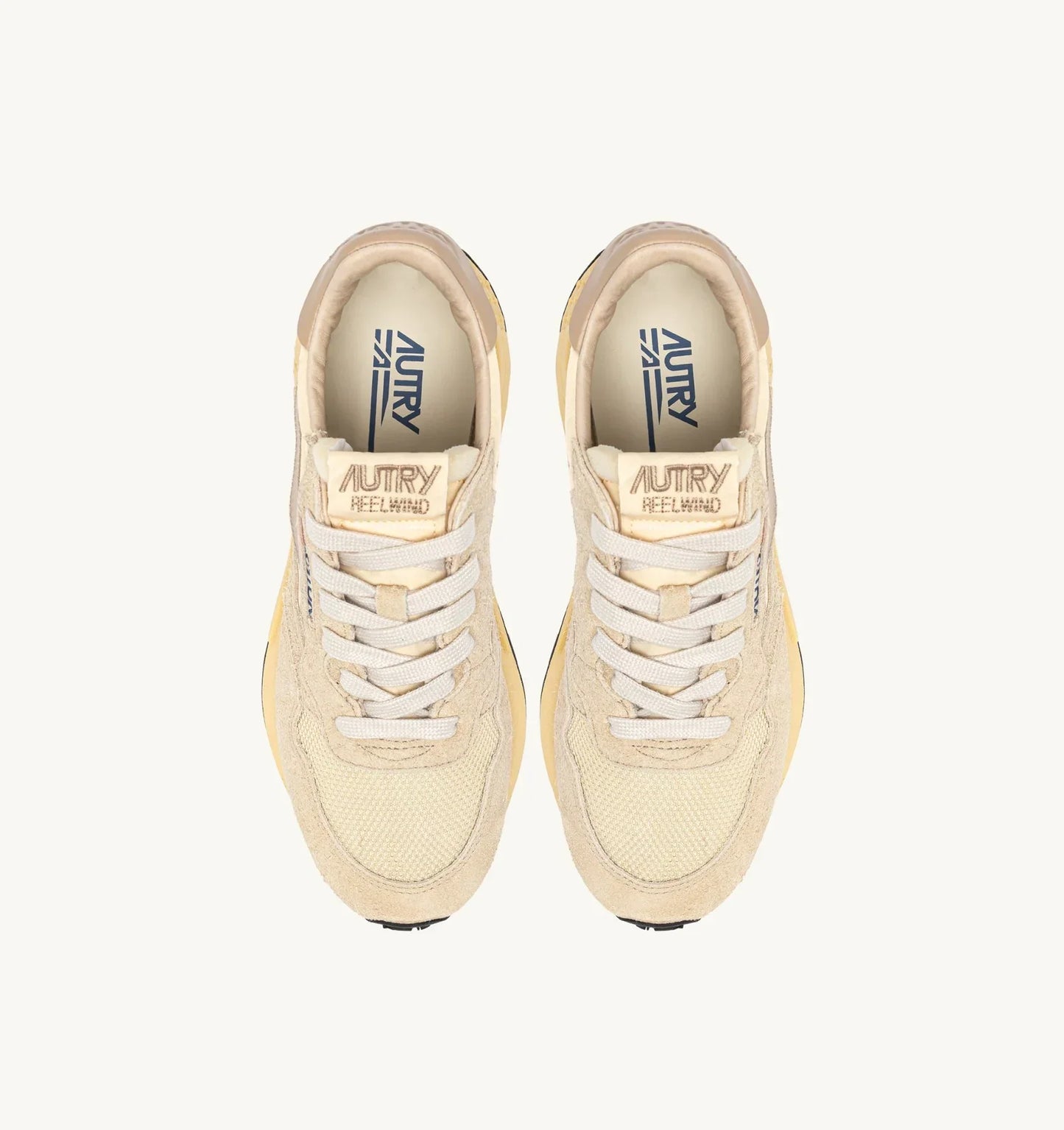 BASKETS REELWIND LOW EN NYLON ET DAIM ECRU ET WHITE PEPPER